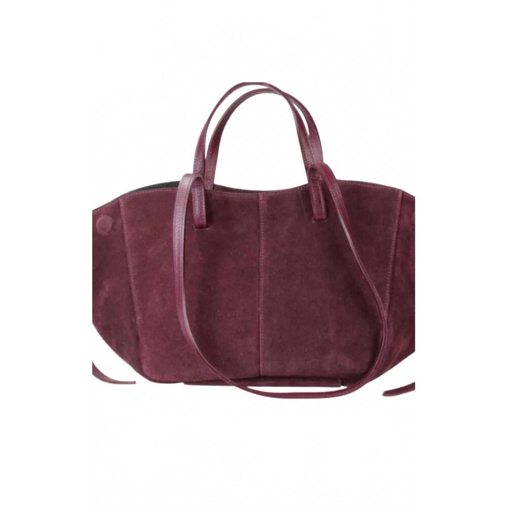NEW MINT EXCLUSIVES women's italian suede leather travel bag with leather pouch